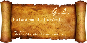 Goldschmidt Loránd névjegykártya